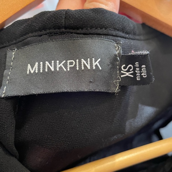 Mink Pink Sheer Black Tie Blouse size XS - Picture 2 of 4